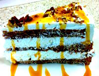 delicious three chocolate caramel mocha layer dessert