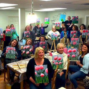 crafty wood sign making ladies night at Le Beau Cafe and Fudgery in Beausejour